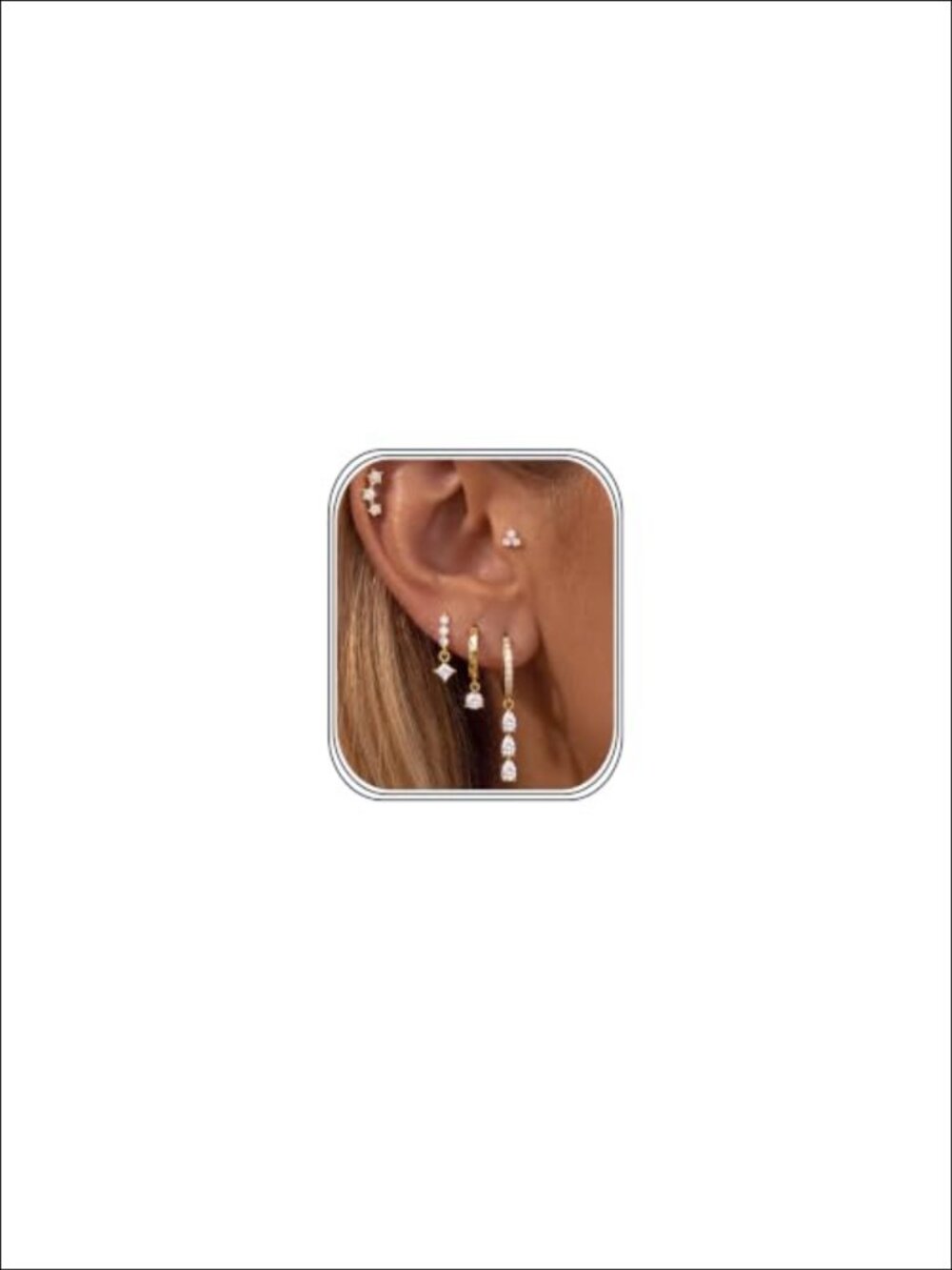 Hypoallergenic 925 Sterling Silver Dangle Earrings Gold Plated for Women